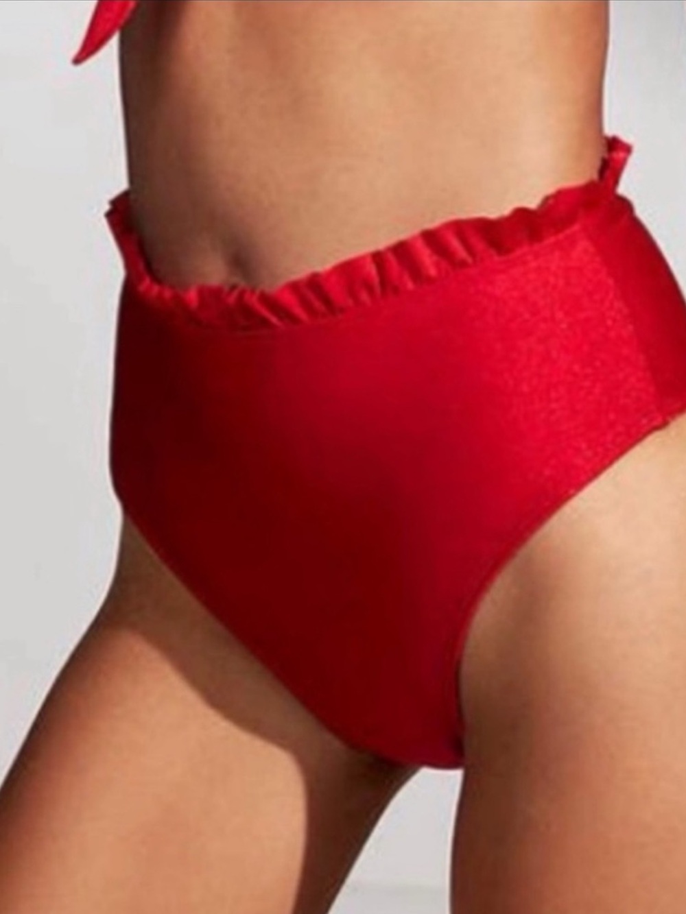 NWT EXPRESS High-Waist Ruffle Bikini Bottoms